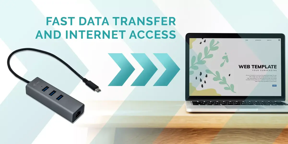 USB-C Хаб i-tec Metal 3 Порта Gigabit Ethernet Адаптер Photo 9