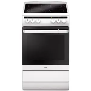 Brīvi stāvoša plīts Amica SHC5865W Elektriskā Keramiskā Balta 4 zonas 63L