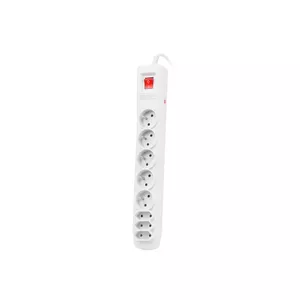 Сетевой фильтр NATEC NSP-0804 — 8 розеток AC, 230 В, энергия защиты 155 Дж, кабель 5 м, серый