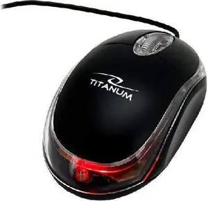 Проводная амбидекстрная офисная мышь Titanum TM102K — оптическая 1000 DPI, USB Type-A, 3 кнопки, чёрная
