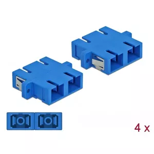 Fibre optic connector SC female–female DELOCK 85991, blue, pack of 4