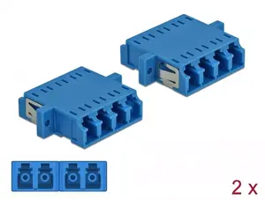 Fibre optic adapter DELOCK LC female to LC female duplex, blue, pack of 2