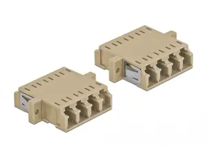 Fibre optic adapter DELOCK LC female to LC female, beige, pack of 2