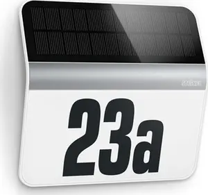 Steinel XSolar LH-N Solar House Number Light, 0.03W, Cold White, Stainless Steel