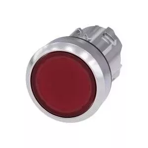 Siemens SIRIUS ACT 3SU1051-0AB20-0AA0 Pushbutton Actuator, Flat, Red, Metal Front Ring