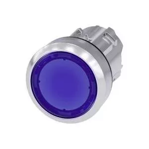 Siemens SIRIUS ACT 3SU1051-0AB50-0AA0 Pushbutton Actuator, Flat, Blue, Metal Front Ring