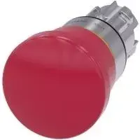Siemens SIRIUS ACT 3SU1050-1HA20-0AA0 Emergency Stop Mushroom Pushbutton, Metal Front Ring, Pull-to-Release, Red