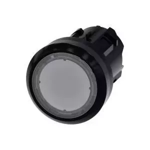 Siemens SIRIUS ACT 3SU1001-0AB70-0AA0 Illuminated Pushbutton Actuator, Flat, Clear, Plastic Front Ring