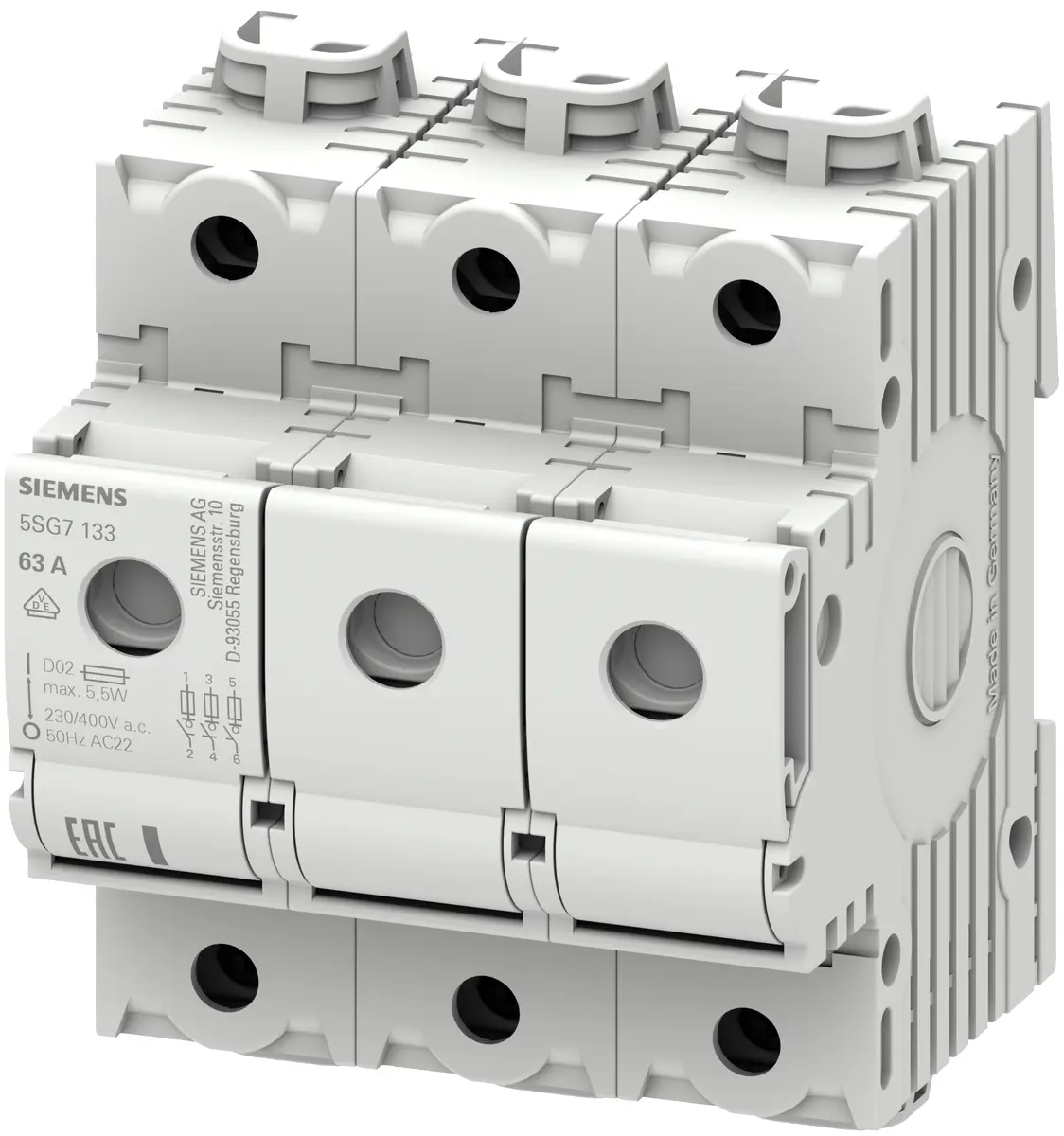 Siemens 5SG7 133 Drošinātāju slēdzis-atvienotājs 63
