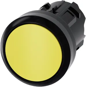 Siemens Pushbutton 3SU1000-0AB30-0AA0 round plastic yellow flat momentary