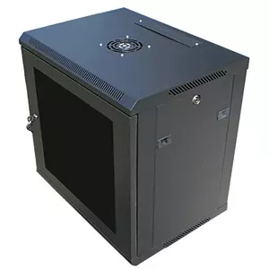 Rack cabinet 19" DATACOM 71061 6U, glass door, black