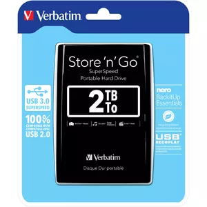 Portable Hard Drive Verbatim 2TB USB 3.0 Black