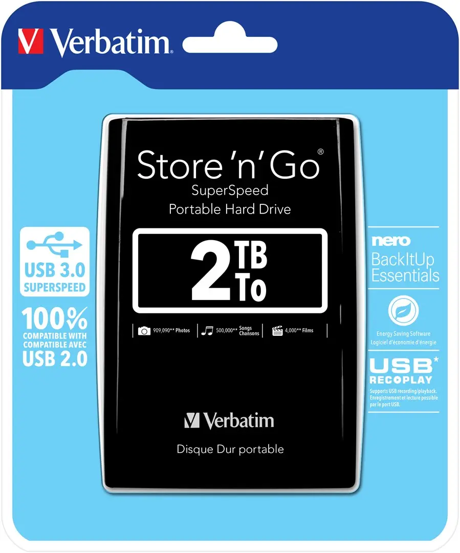 Portable Hard Drive Verbatim 2TB Store 'n' Go Photo 8