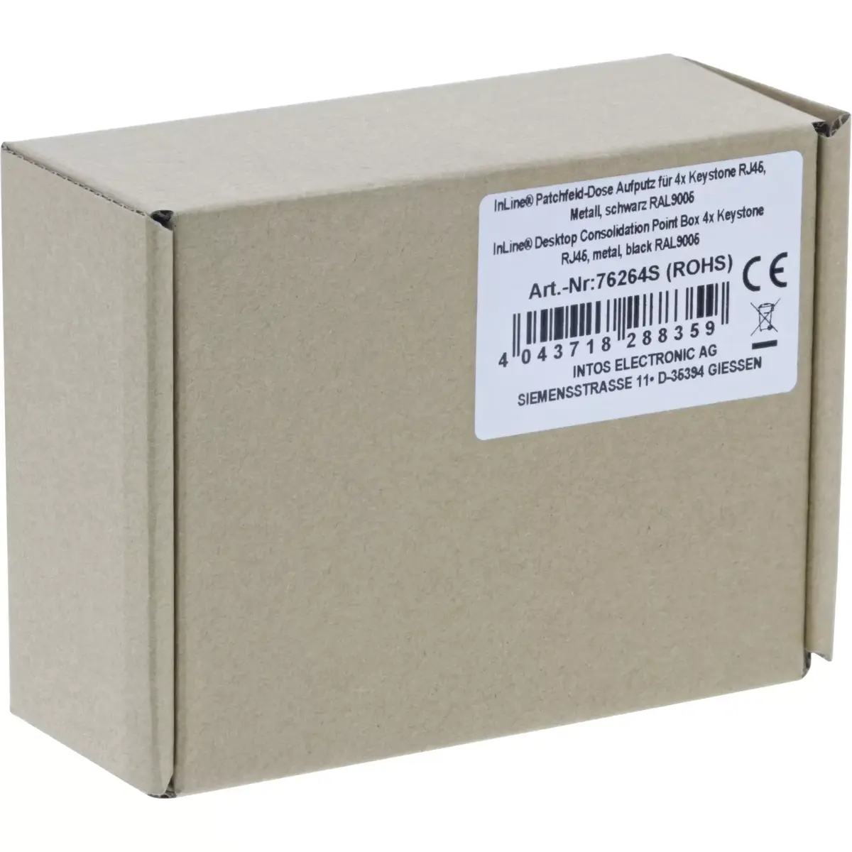 InLine Galda konsolidācijas punkta kaste 4x Keystone RJ45 Photo 5