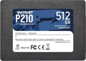 2.5" SATA III SSD PATRIOT P210 512 GB — 500 MB/s read, 400 MB/s write