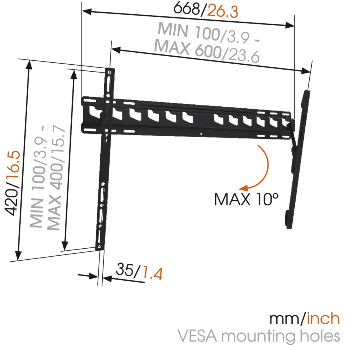Vogel's MA4010 Tilt sienas stiprinājums 40–65" Photo 5