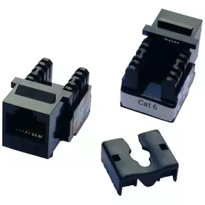 Patch panel DATACOM 4020 — 24 ports, Cat6 UTP, black