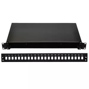 19" Optical Patch Panel OEM 3447 — 24x SC Simplex, black plastic clip