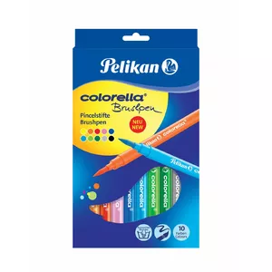Brushpen finelaineris Pelikan Colorella daudzkrāsains komplekts, apaļš gals, 10 gab. displeja kastē