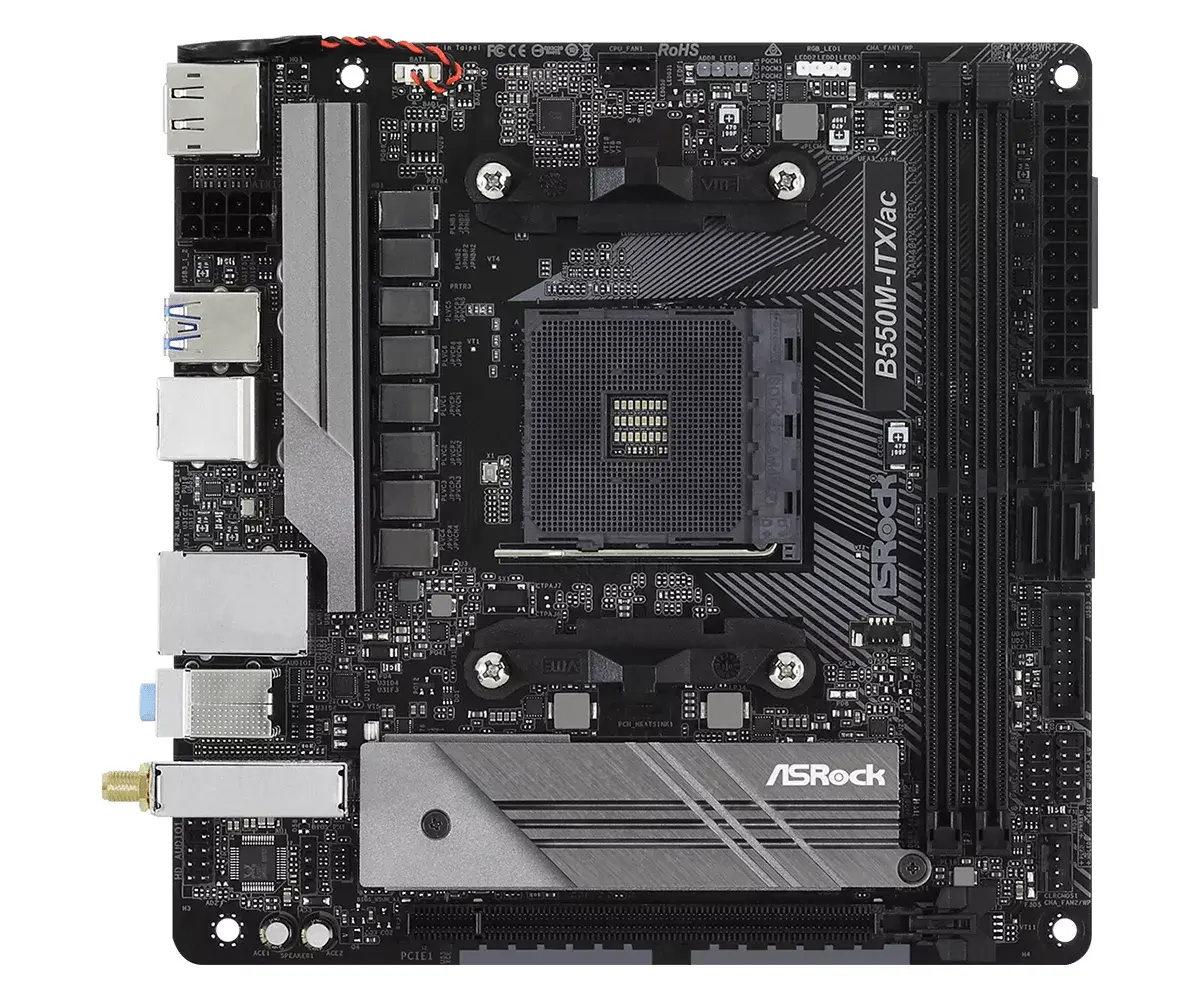 Pamatplate Asrock B550M-ITX/ac, 90-MXBDH0-A0UAYZ Photo 2