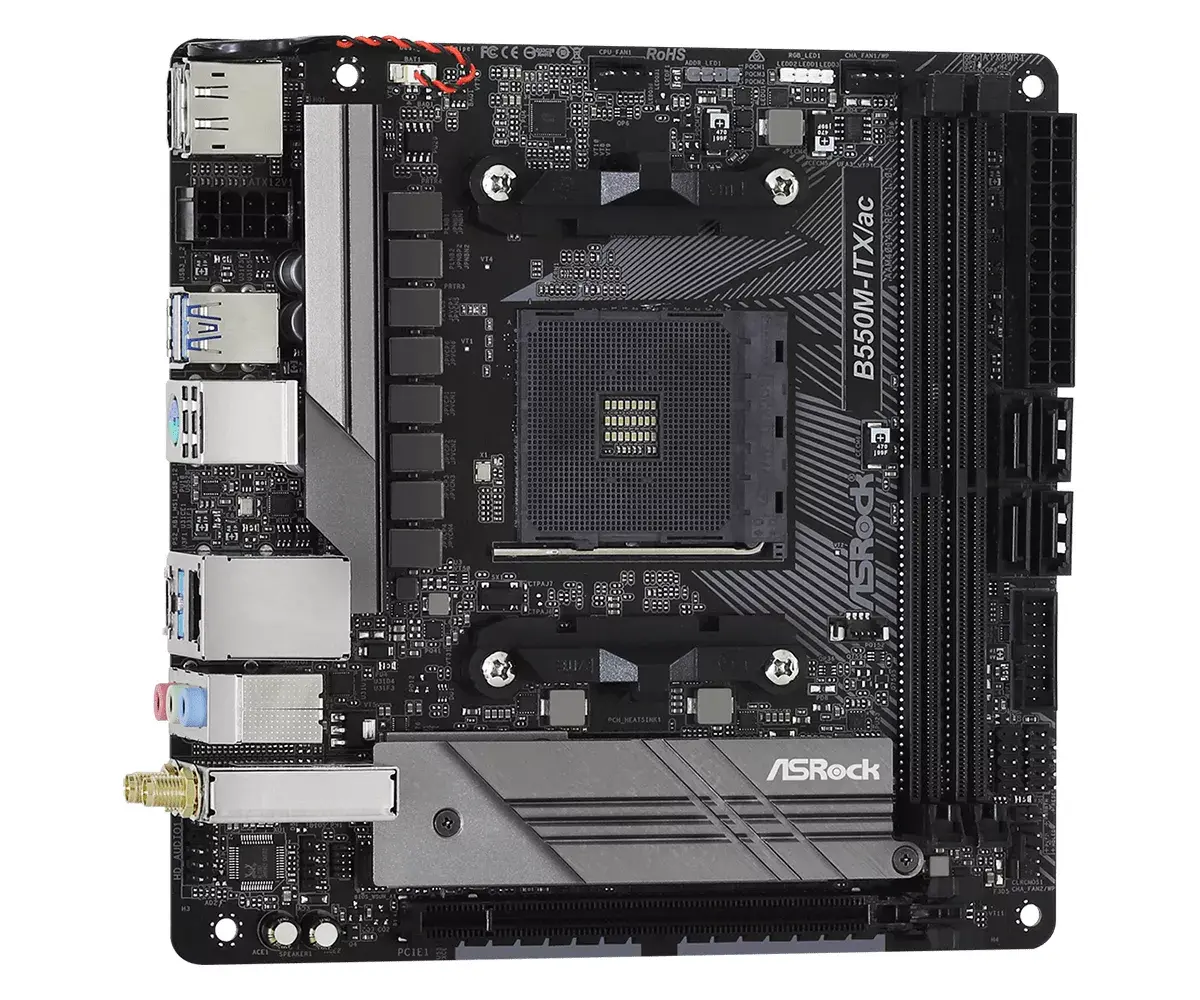 Pamatplate Asrock B550M-ITX/ac, 90-MXBDH0-A0UAYZ Photo 4