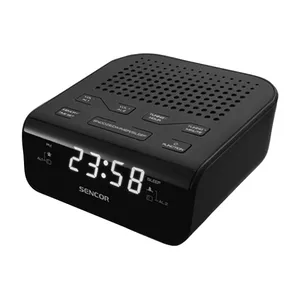 Clock radio SENCOR SRC 136 B — PLL FM, 0.6" LED, dual alarm, snooze, battery backup, black
