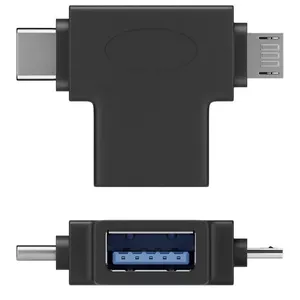 Переходник Goobay 55554 USB Type-A Female USB 2.0 Micro Male USB-C Male Black