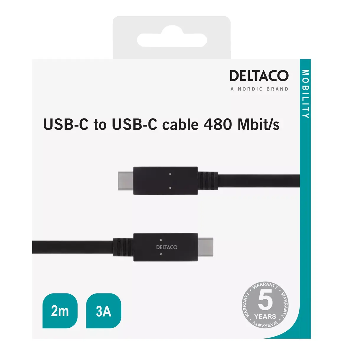 USB Cable Deltaco USBC-2002M Photo 2