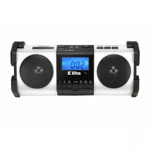 Portable radio Eltra MAJA — white, compact design, battery or mains powered