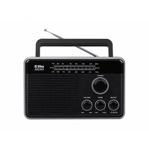 Portable radio Eltra Julia 3 — FM/AM, black, battery-powered, compact