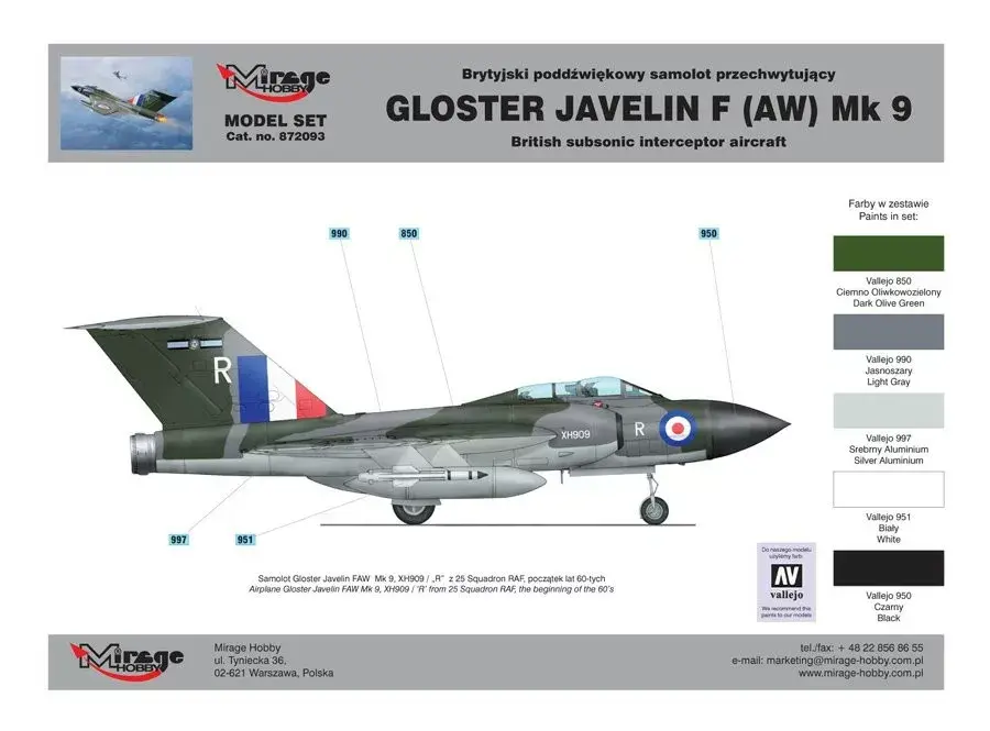 Model set Mirage Gloster Javelin F Mk9 Photo 4