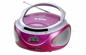 CD player with radio Eltra CD-98/USB — pink, CD/USB playback, FM radio