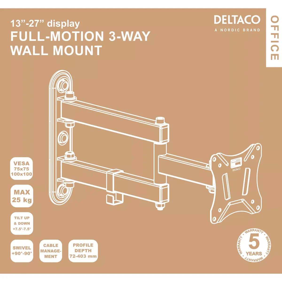 TV stiprinājums Deltaco ARM-0251 Photo 6