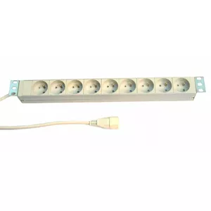 Baro sadales bloks KNURR MXL907F073 7×230V kontaktu, 1U 19" skapim, 1×16A IEC320 C20