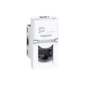 Розетка RJ-45 Legrand 0 765 51, 1‑модуль, UTP, белая, 22.5×25.2×45 мм
