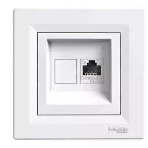 Сетевой разъем RJ45 Asfora Schneider Electric, категория 5e UTP, один порт, белый