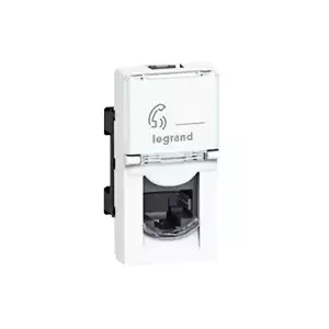 Розетка Legrand RJ-45 0 765 52 — FTP, 1 модуль, белая, 22.5×25.2×45 мм