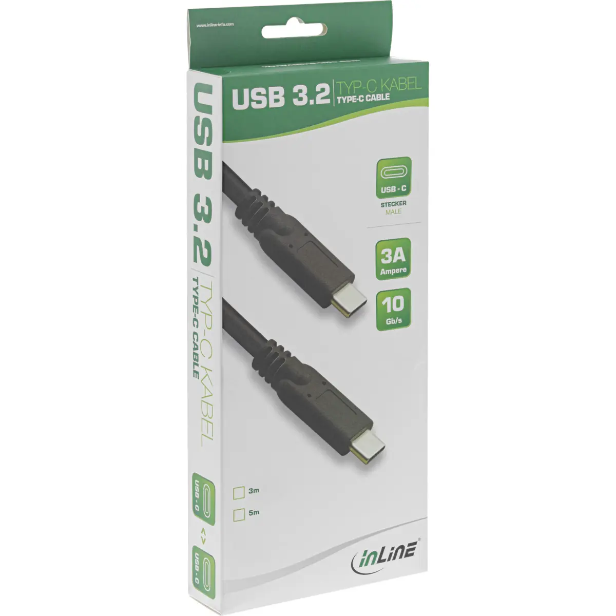 Кабель InLine USB 3.2 Gen 1 USB-C на USB-C 5м Photo 2