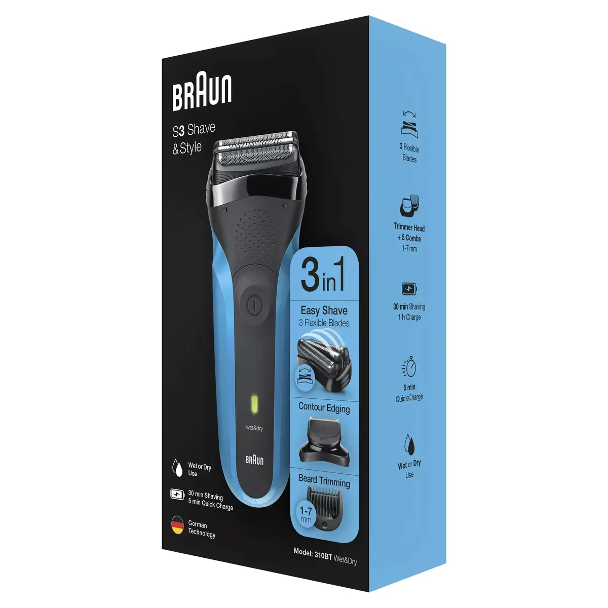 Elektriskā skuvekļa Braun Series 3 Shave&Style 310BT Photo 3