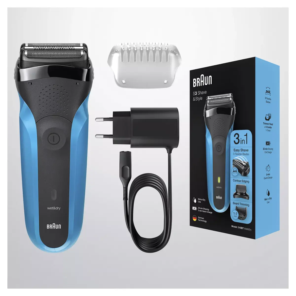 Elektriskā skuvekļa Braun Series 3 Shave&Style 310BT Photo 8