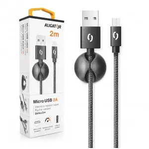 USB A to Micro-USB B data cable ALIGATOR DATKP16 — 2 m, Black
