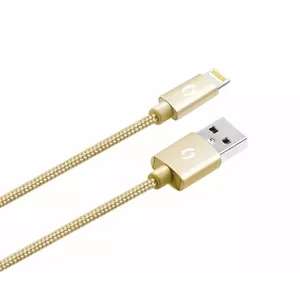Кабель ALIGATOR PREMIUM Lightning 2 м, 2 A, золотой