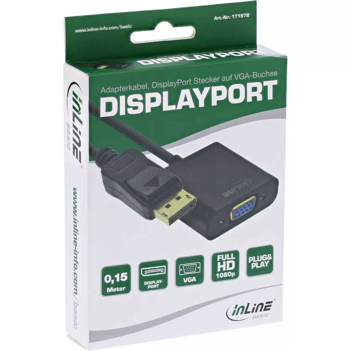 DisplayPort adaptera kabelis InLine 17197B Photo 3