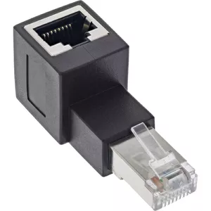 Патч-корд адаптер Cat.6A InLine 69991A RJ45 Male/Female 90° Вверх