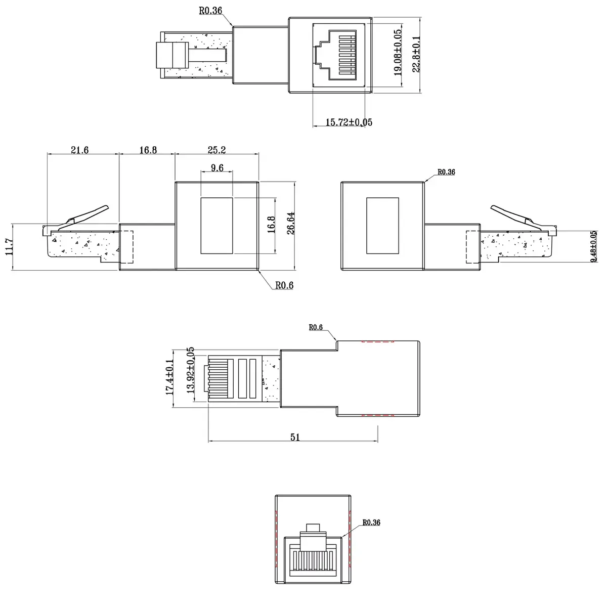 Патч-корд адаптер Cat.6A InLine 69991A Photo 3