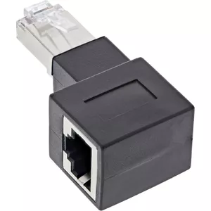 InLine patch cord adapter Cat.6A RJ45 male/female angled 90° right