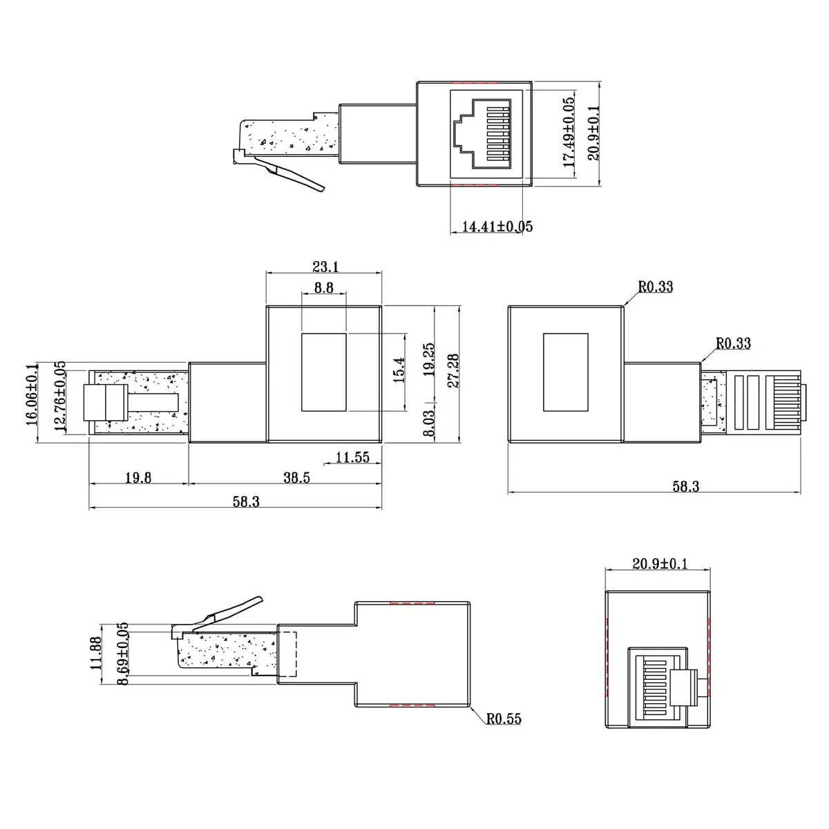 InLine patch cord adapter Cat.6A RJ45 Photo 2
