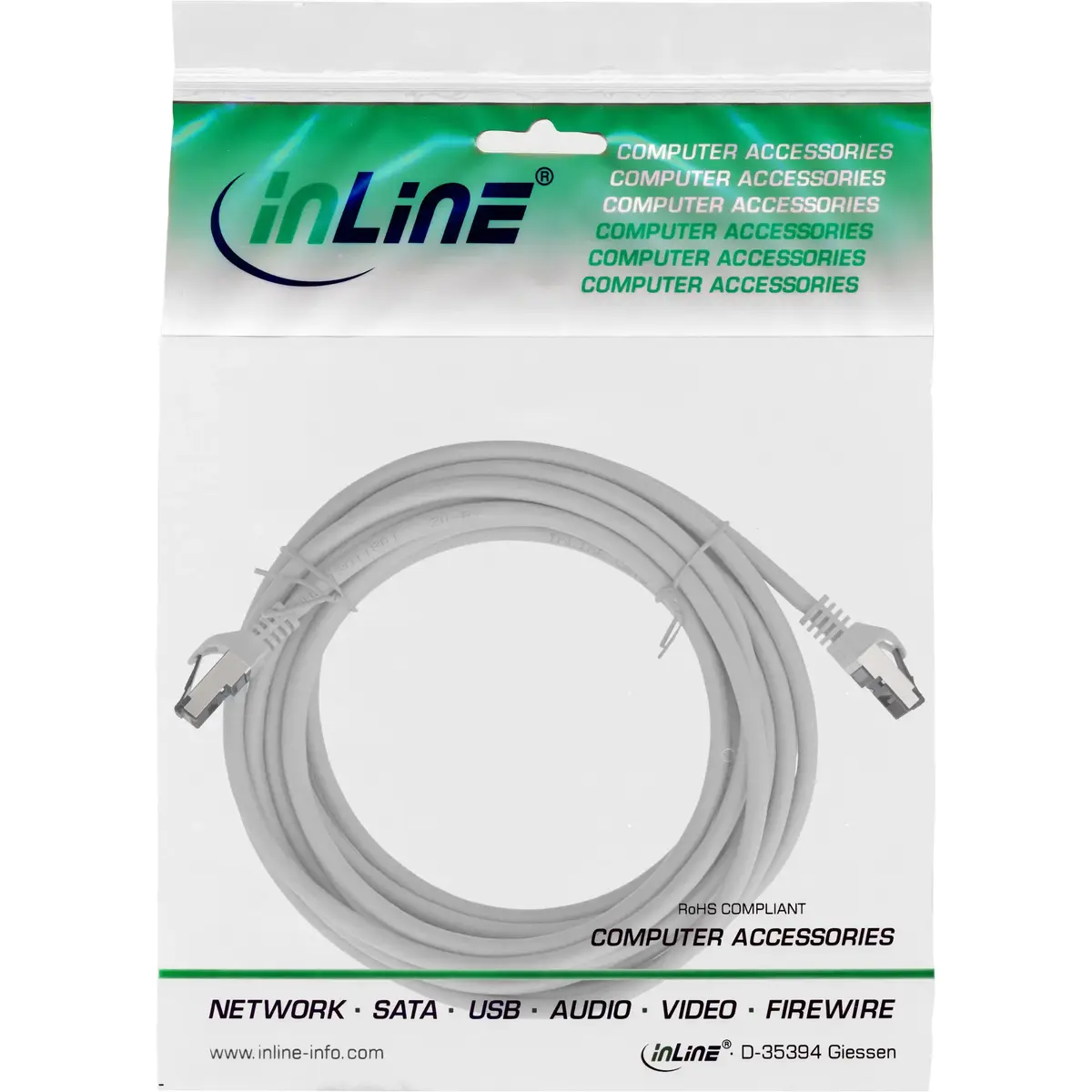 InLine Cat.8.1 S/FTP патч-корд 10м серый Photo 3
