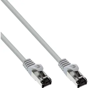 InLine патч-корд Cat.8.1 S/FTP 2000MHz без галогенов серый 2м с разъемами RJ-45
