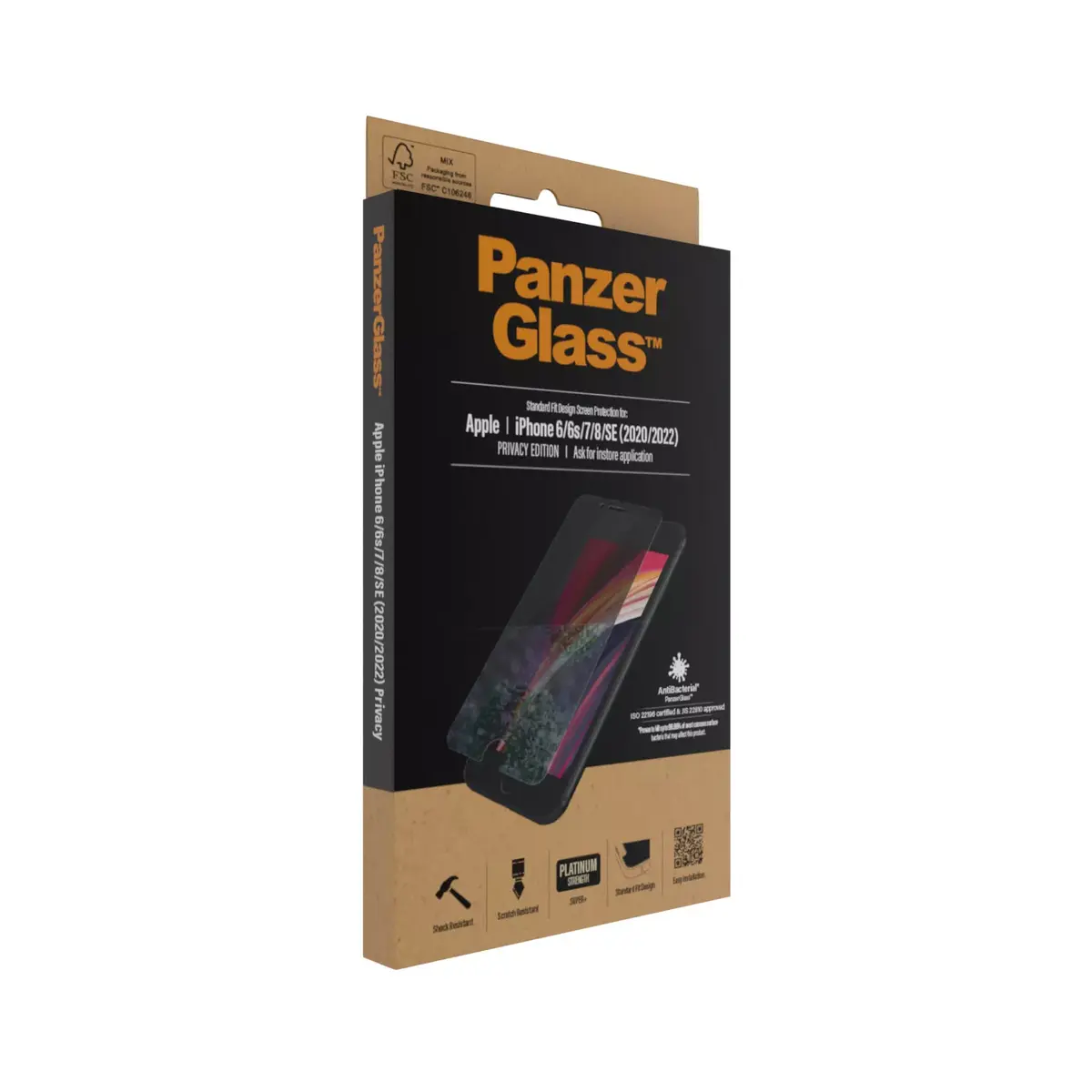 Privātuma ekrāna aizsargstikls PanzerGlass Apple iPhone SE 2020 8 7 6 6s Photo 4